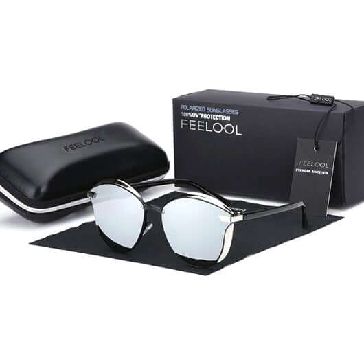 Lunettes de soleil œil-de-chat polarisées avec protection UV400 pour femme