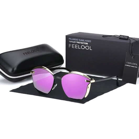 Lunettes de soleil œil-de-chat polarisées avec protection UV400 pour femme