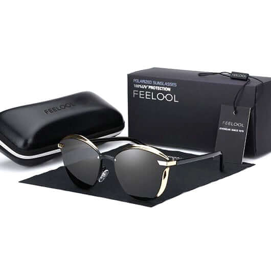 Lunettes de soleil œil-de-chat polarisées avec protection UV400 pour femme