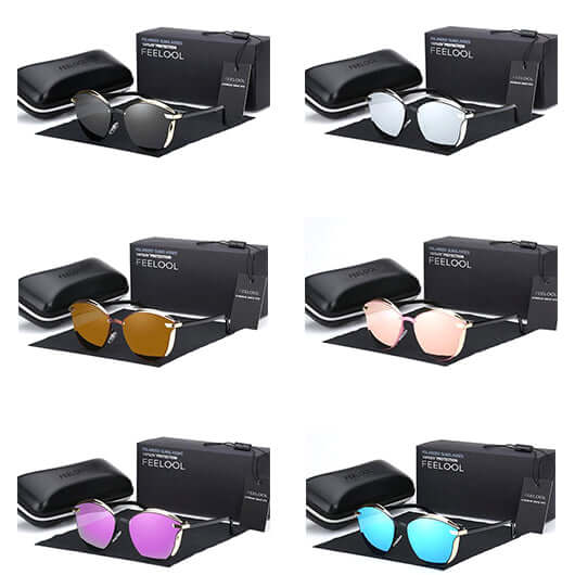 Lunettes de soleil œil-de-chat polarisées avec protection UV400 pour femme