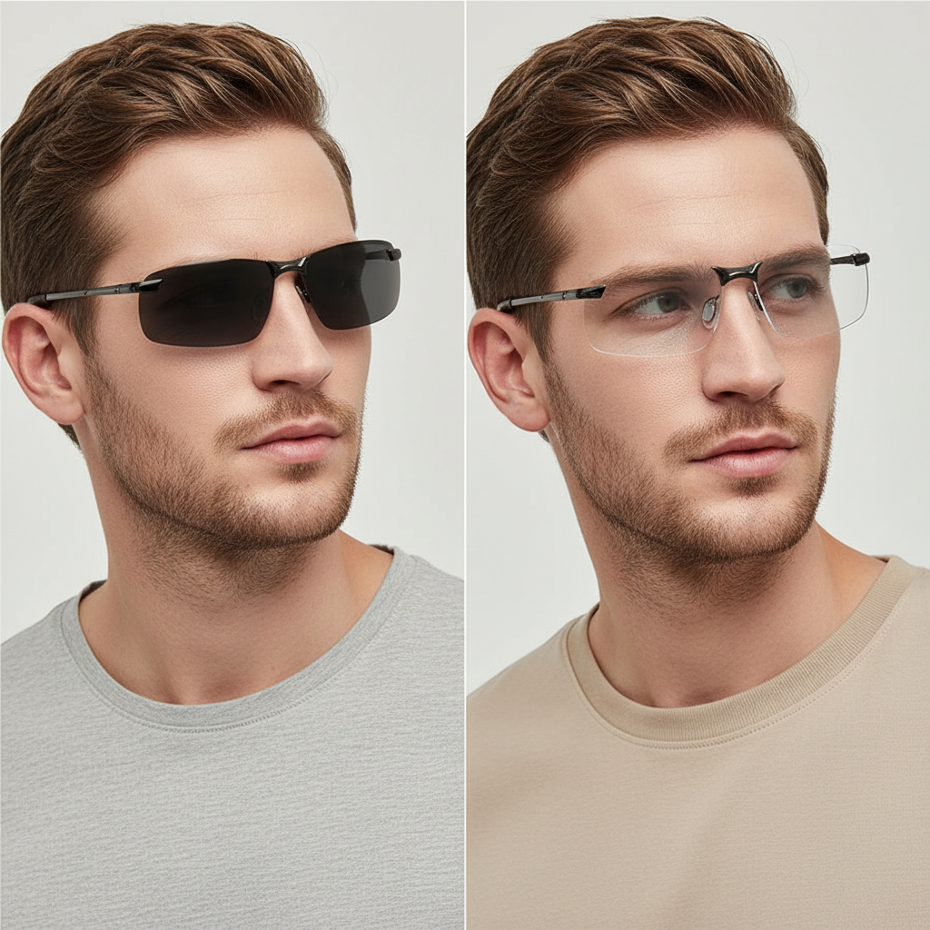 Lunettes de soleil polarisantes et photochromiques | Protection UV400 | Adaptation automatique à la luminosité (jour et nuit) | Réduction intelligente de l'éblouissement pour la conduite et les activités en plein air