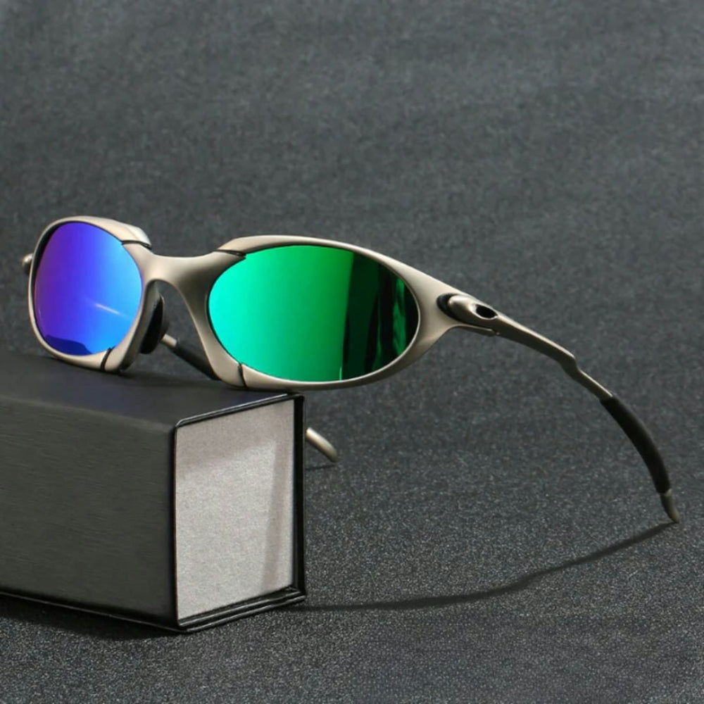 Lunettes de soleil sport polarisantes pour homme avec protection UV et monture légère en métal