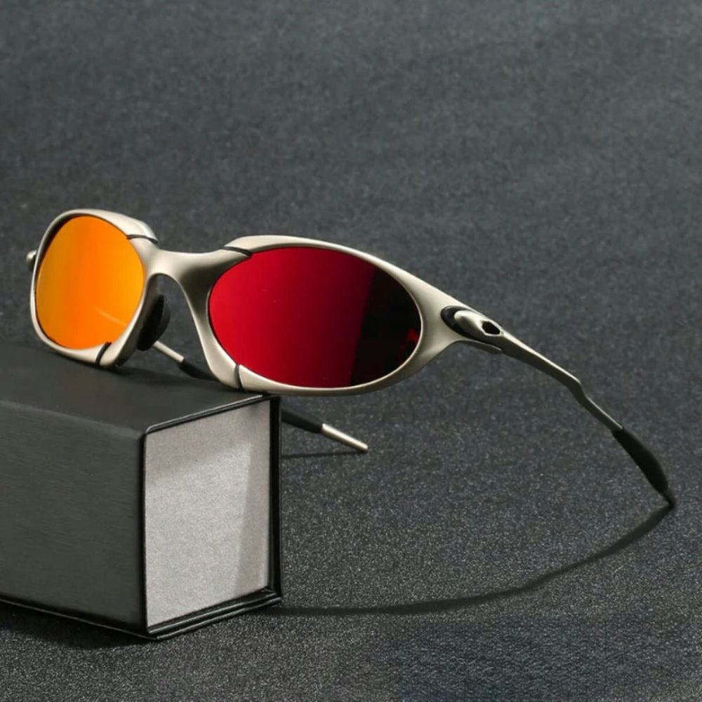 Lunettes de soleil sport polarisantes pour homme avec protection UV et monture légère en métal