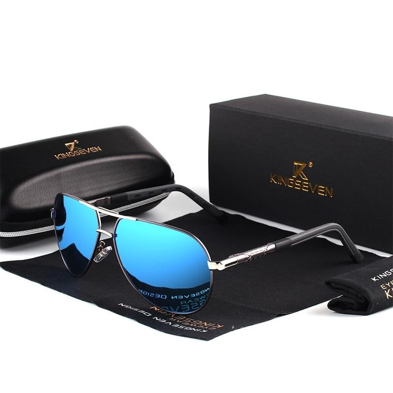 Lunettes de soleil vintage pour homme en aluminium avec verres polarisants