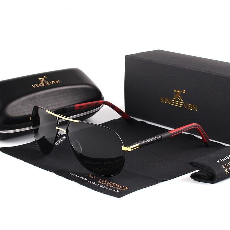 Lunettes de soleil vintage pour homme en aluminium avec verres polarisants