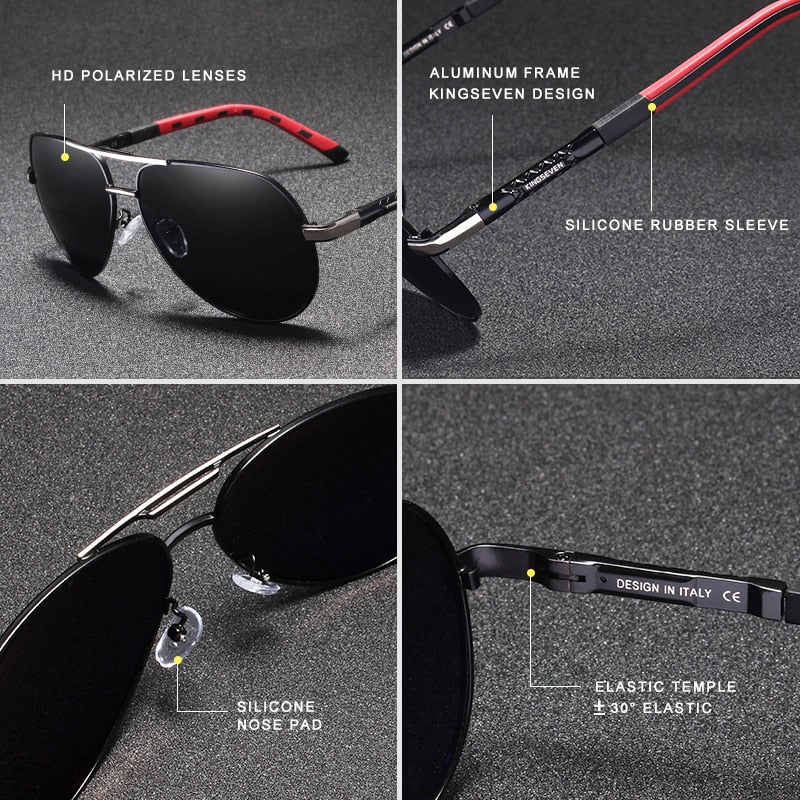 Lunettes de soleil vintage pour homme en aluminium avec verres polarisants