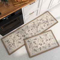 Tapis de cuisine rayé floral luxuriant