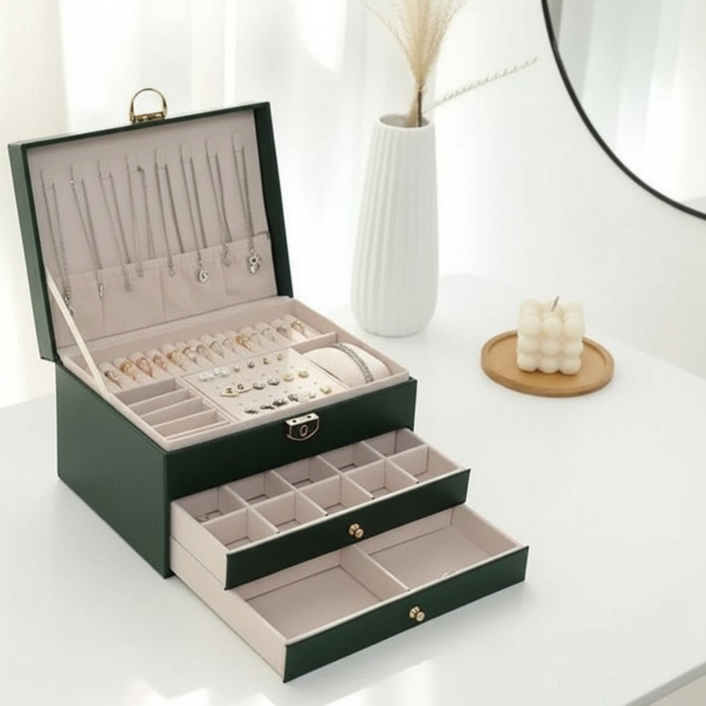 LUXE JEWEL - Elegant leather jewellery box for stylish storage