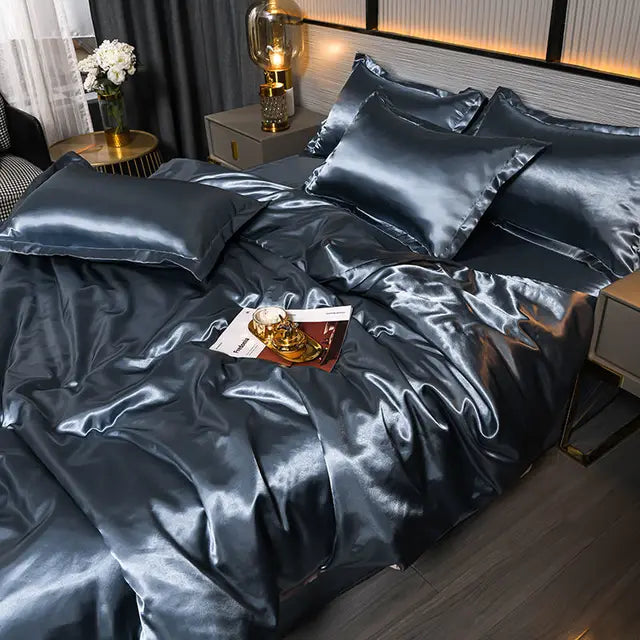 Luxury Plain Satin Duvet Cover - SilkSerenity