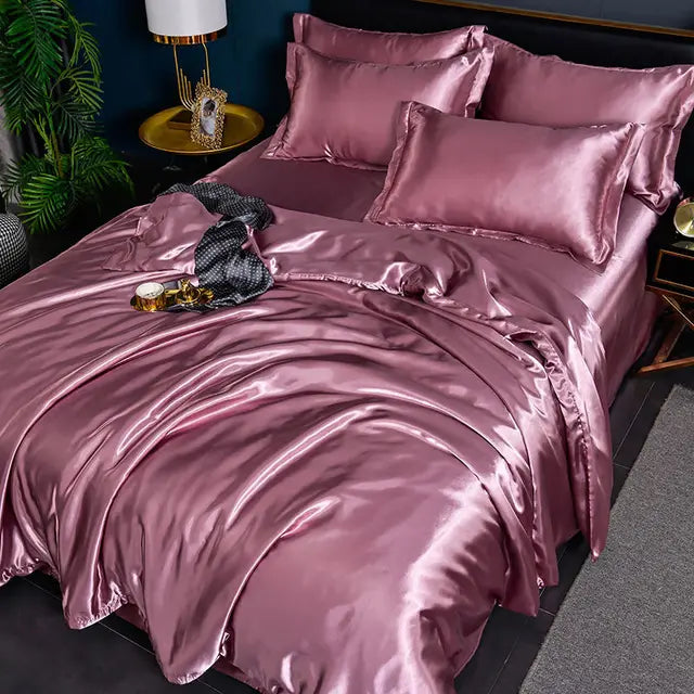 Luxury Plain Satin Duvet Cover - SilkSerenity