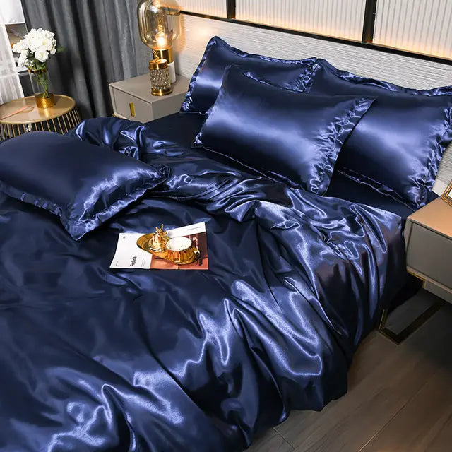 Luxury Plain Satin Duvet Cover - SilkSerenity