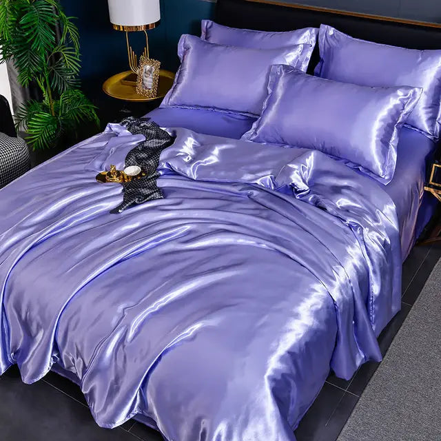 Luxury Plain Satin Duvet Cover - SilkSerenity