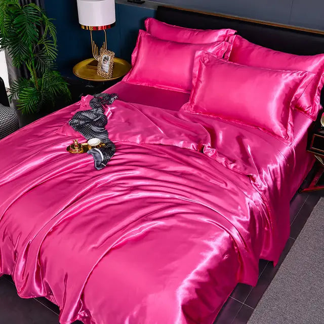 Luxury Plain Satin Duvet Cover - SilkSerenity