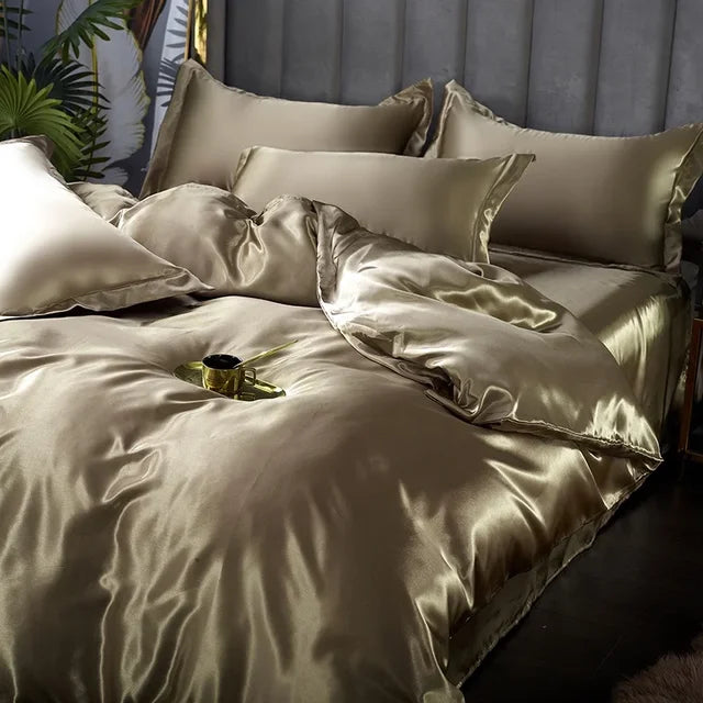 Luxury Silk Satin Bedding Set - SilkElegance