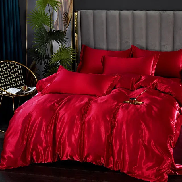 Luxury Silk Satin Bedding Set - SilkElegance