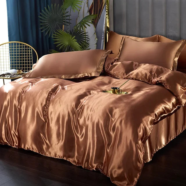 Luxury Silk Satin Bedding Set - SilkElegance