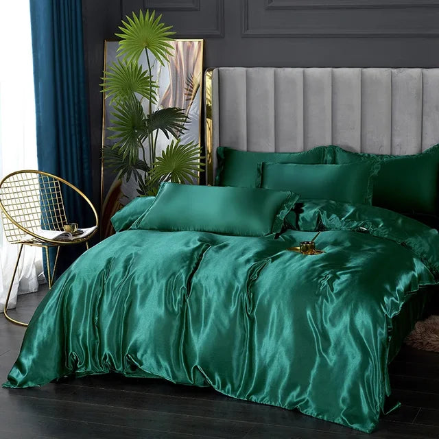 Luxury Silk Satin Bedding Set - SilkElegance