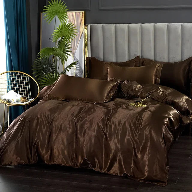 Luxury Silk Satin Bedding Set - SilkElegance