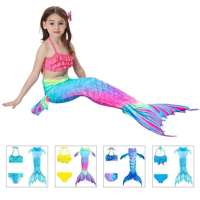 Maillot de bain enfant queue de sirène - ensemble bikini princesse