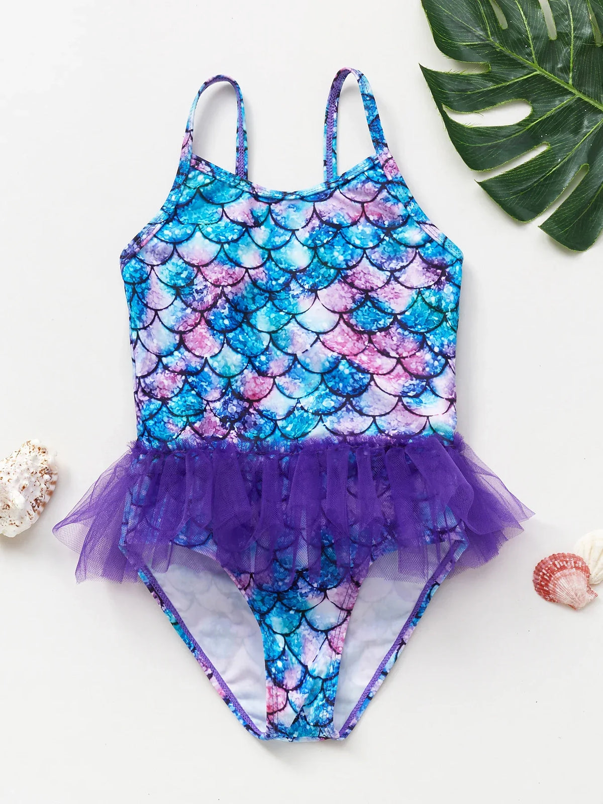 Maillot de bain fille motifs sirène et licorne, 4-8 ans