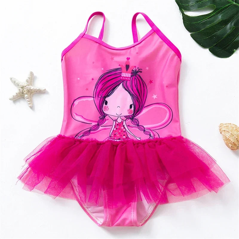 Maillot de bain fille motifs sirène et licorne, 4-8 ans