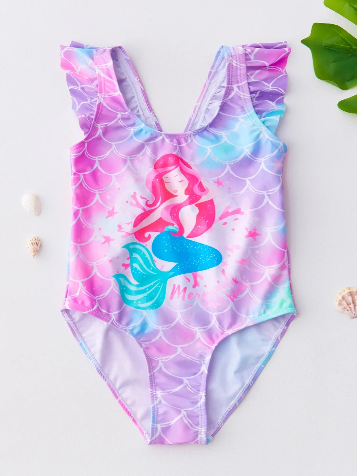 Maillot de bain fille motifs sirène et licorne, 4-8 ans