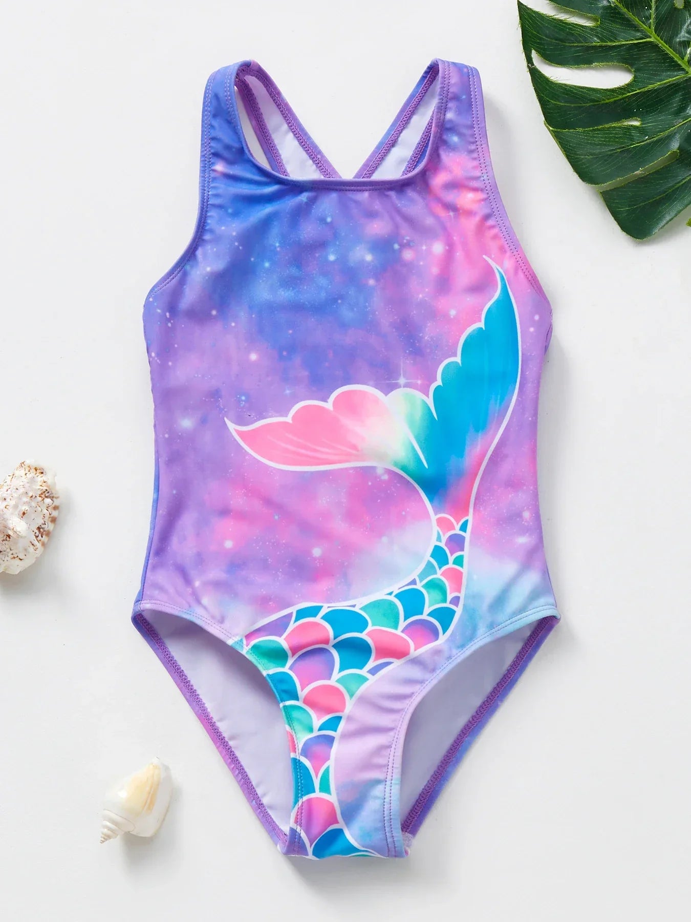 Maillot de bain fille motifs sirène et licorne, 4-8 ans