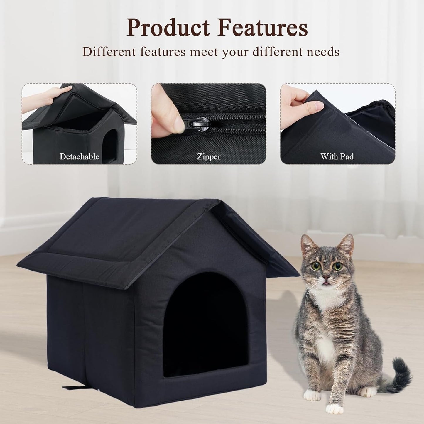 Maison d'extérieur toutes saisons résistante aux intempéries pour chats et chiens