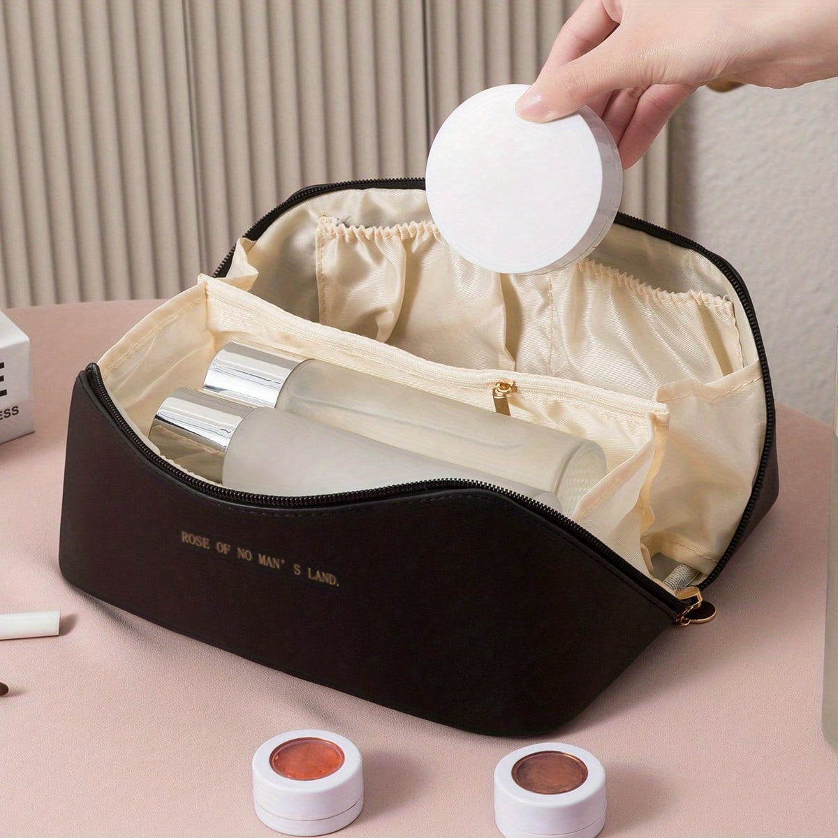 MAKEUP ORGANIZER WITH ZIPPER – LUXURY TOILETRY BAG FOR TRAVEL