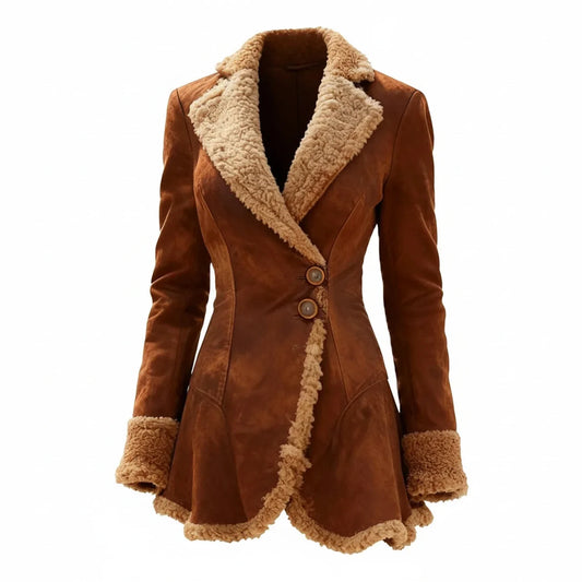 Manteau d'hiver pour femme avec détails en fourrure