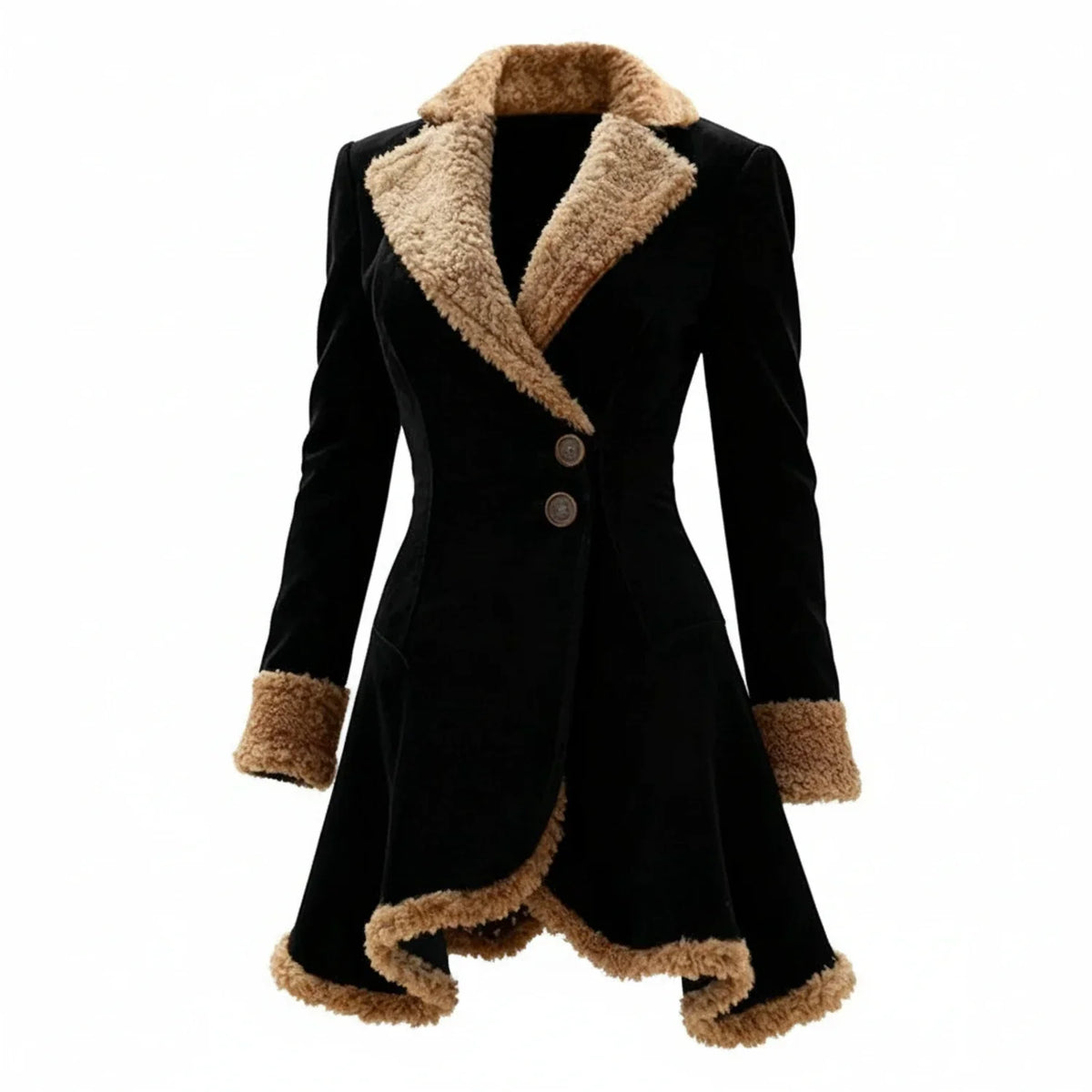 Manteau d'hiver pour femme avec détails en fourrure