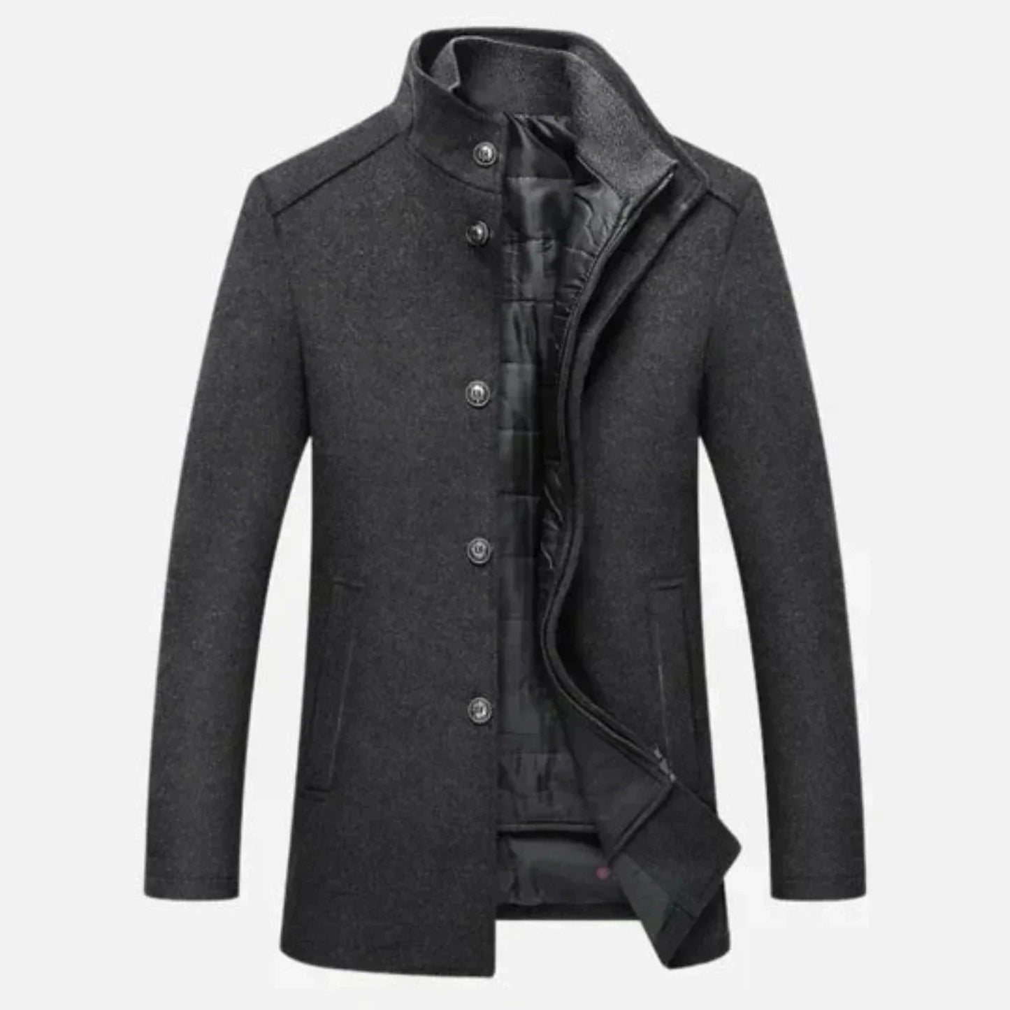 Manteau homme à col montant