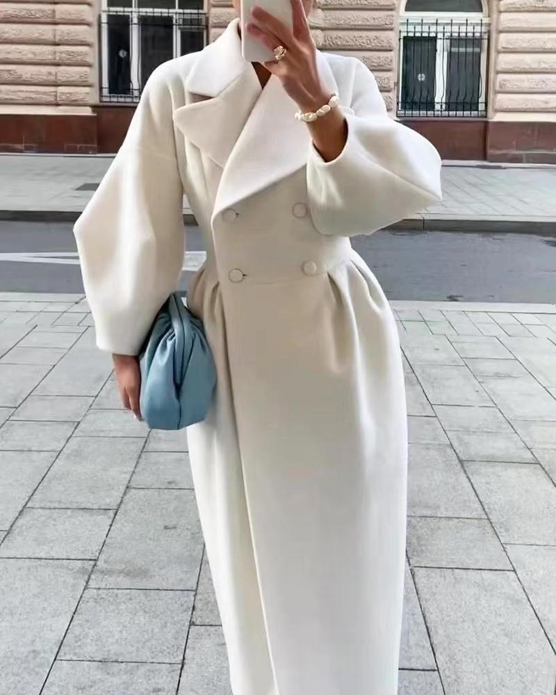 Manteau long croisé pour femme