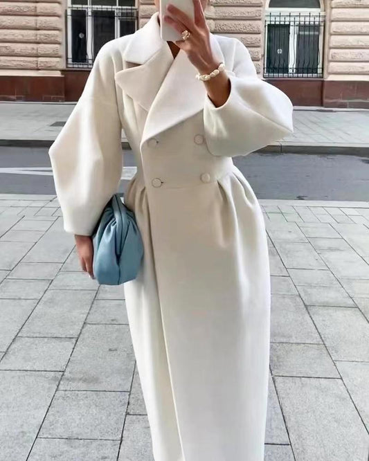 Manteau long croisé pour femme