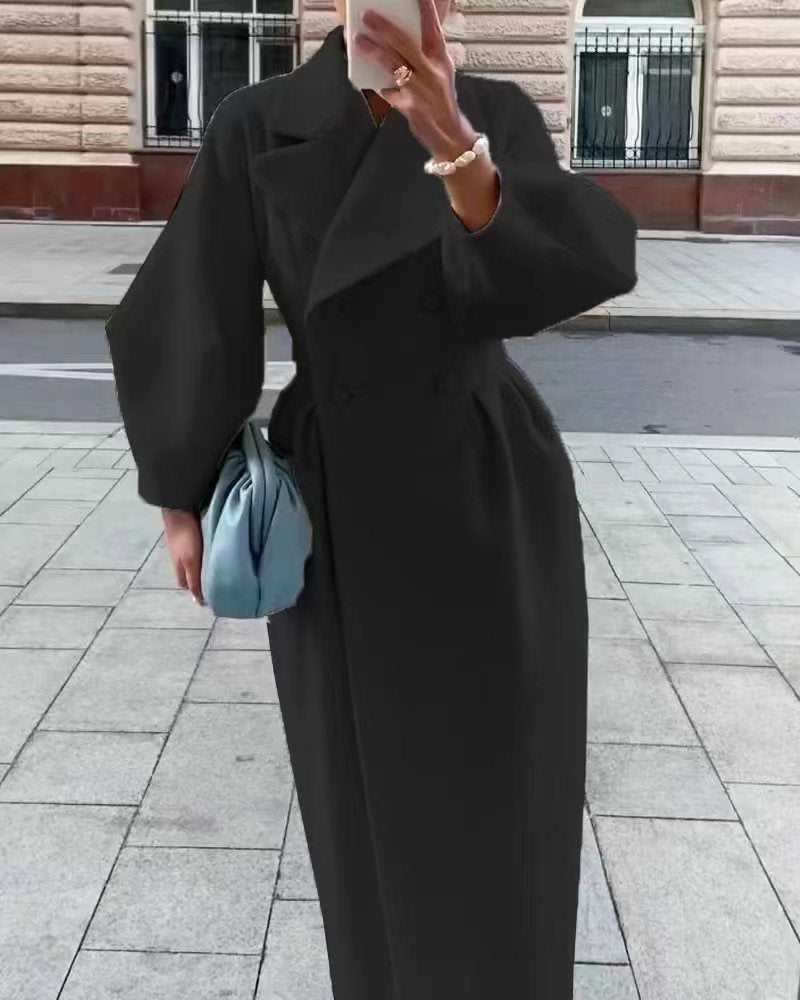 Manteau long croisé pour femme