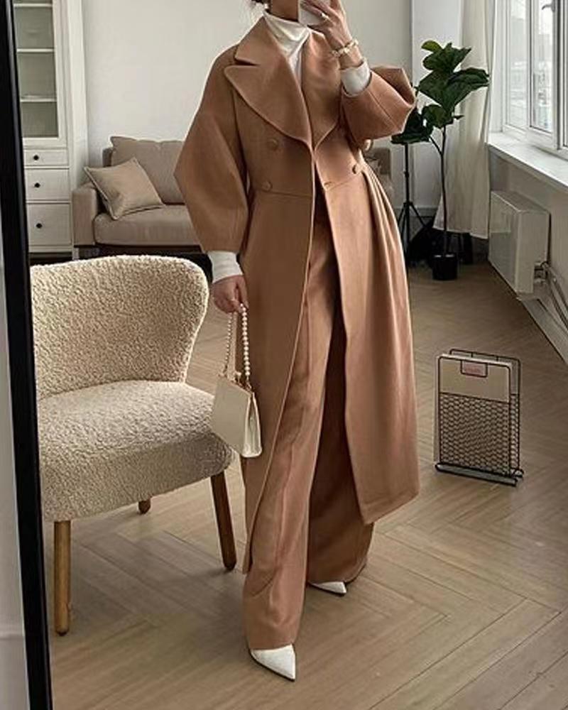 Manteau long croisé pour femme