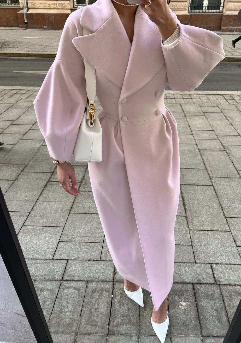 Manteau long croisé pour femme