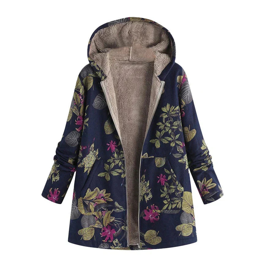 Manteau long femme printemps à capuche et poches avant