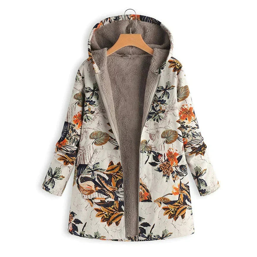 Manteau long femme printemps à capuche et poches avant