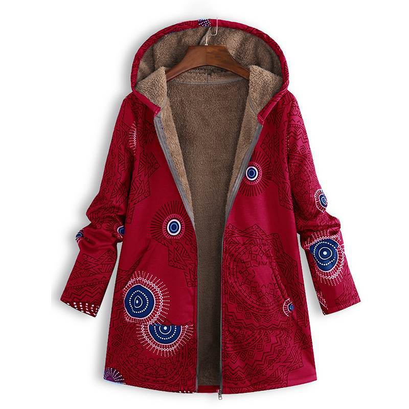 Manteau long femme printemps à capuche et poches avant
