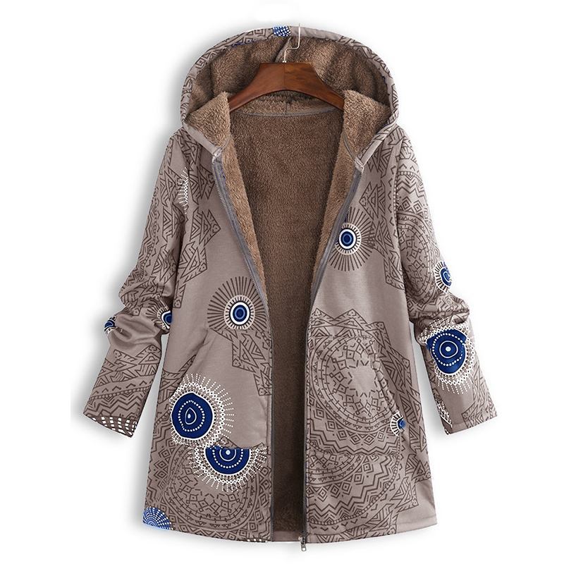 Manteau long femme printemps à capuche et poches avant