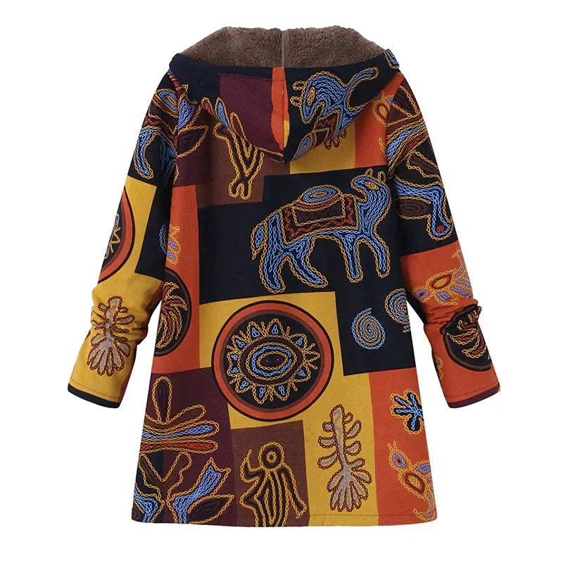 Manteau long femme printemps à capuche et poches avant
