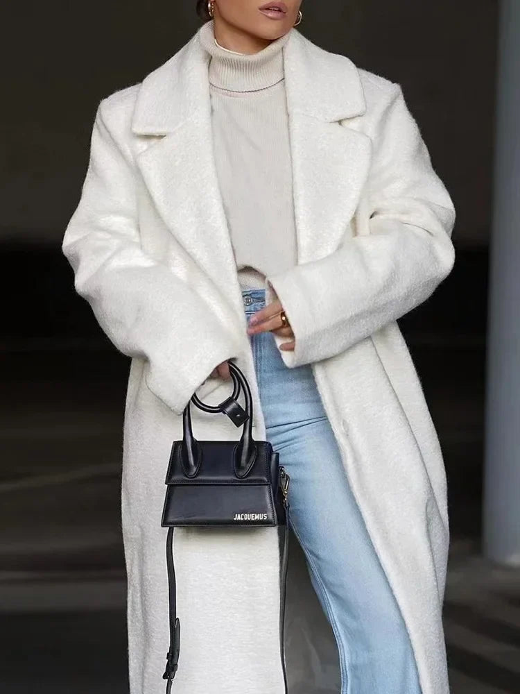Manteau long oversized d'hiver élégant pour femme