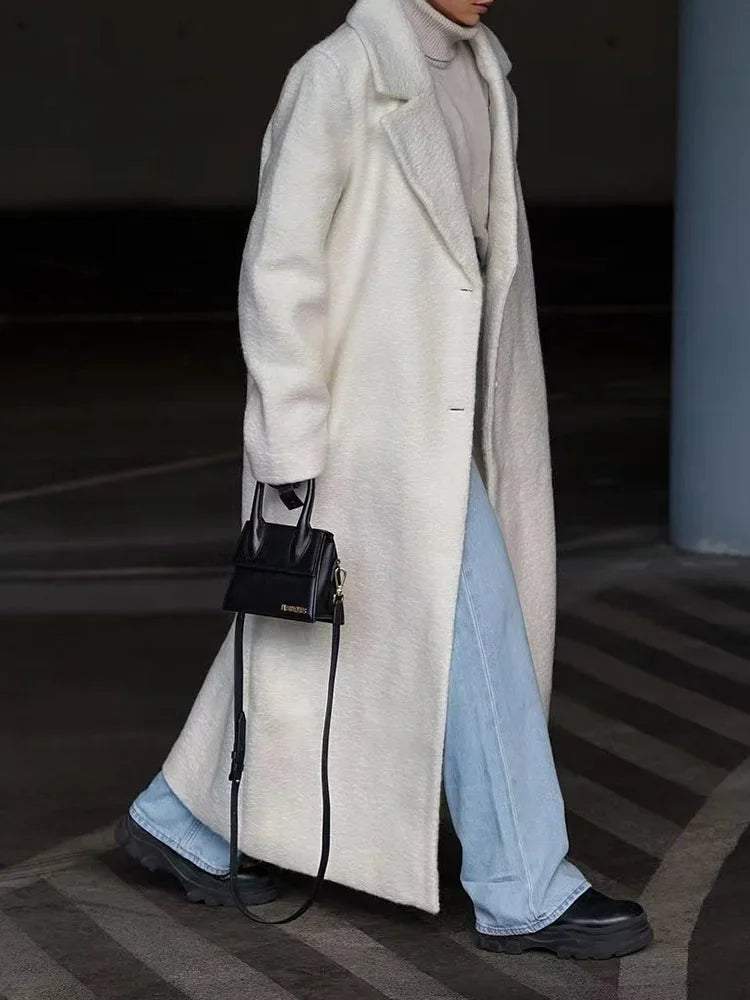 Manteau long oversized d'hiver élégant pour femme