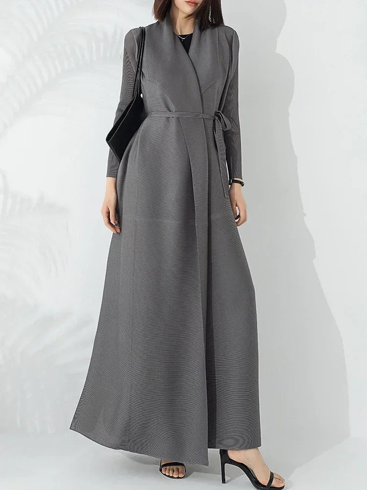 Manteau trapèze pour femme avec ceinture
