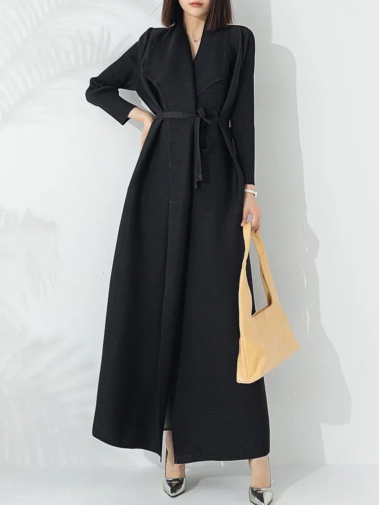 Manteau trapèze pour femme avec ceinture
