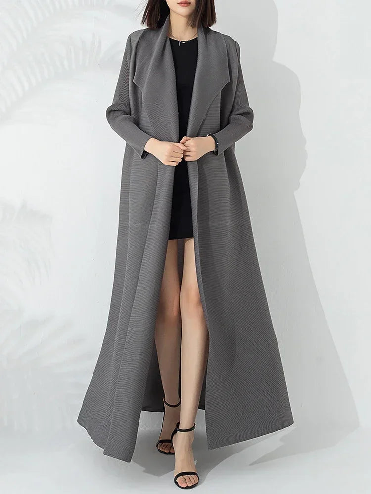 Manteau trapèze pour femme avec ceinture