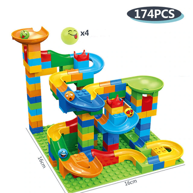 Marble Run Building Blocks – Creative Maze with Slide and Ball Track for Kids – Educational Play for Problem Solving and Imagination
