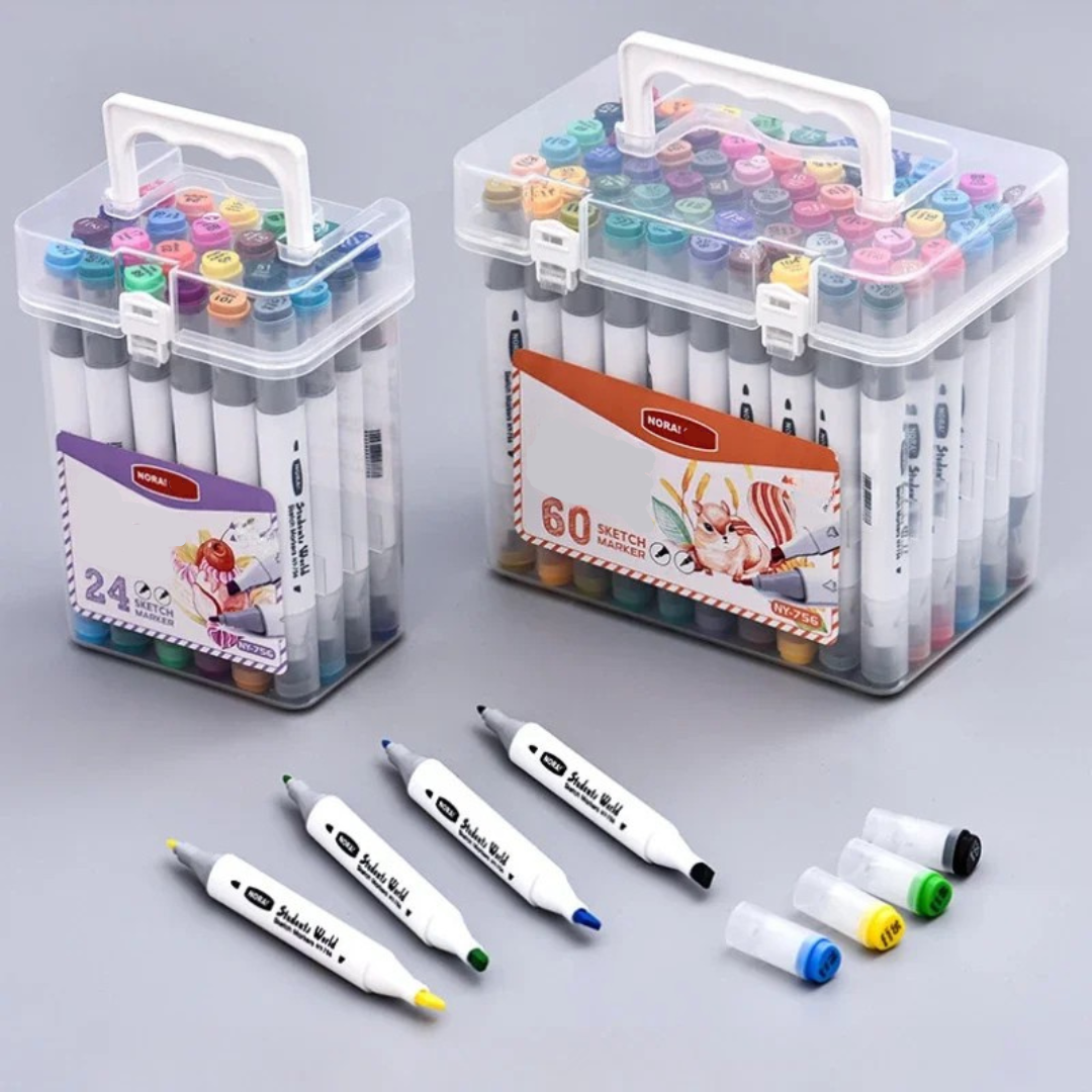 Marqueurs de dessin double pointe lavables pour enfants et adultes