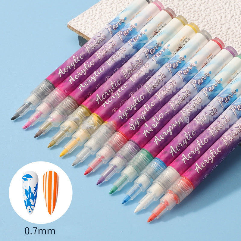 Marqueurs pour nail art – Ensemble de 12 pour décoration d'ongles